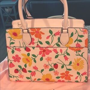Kate Spade Pink Floral Tote Structured Design